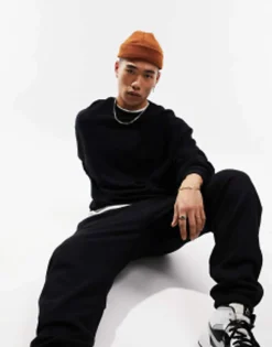 Beanies*DESIGN Mini Fisherman Ribbed Beanie In Tobacco