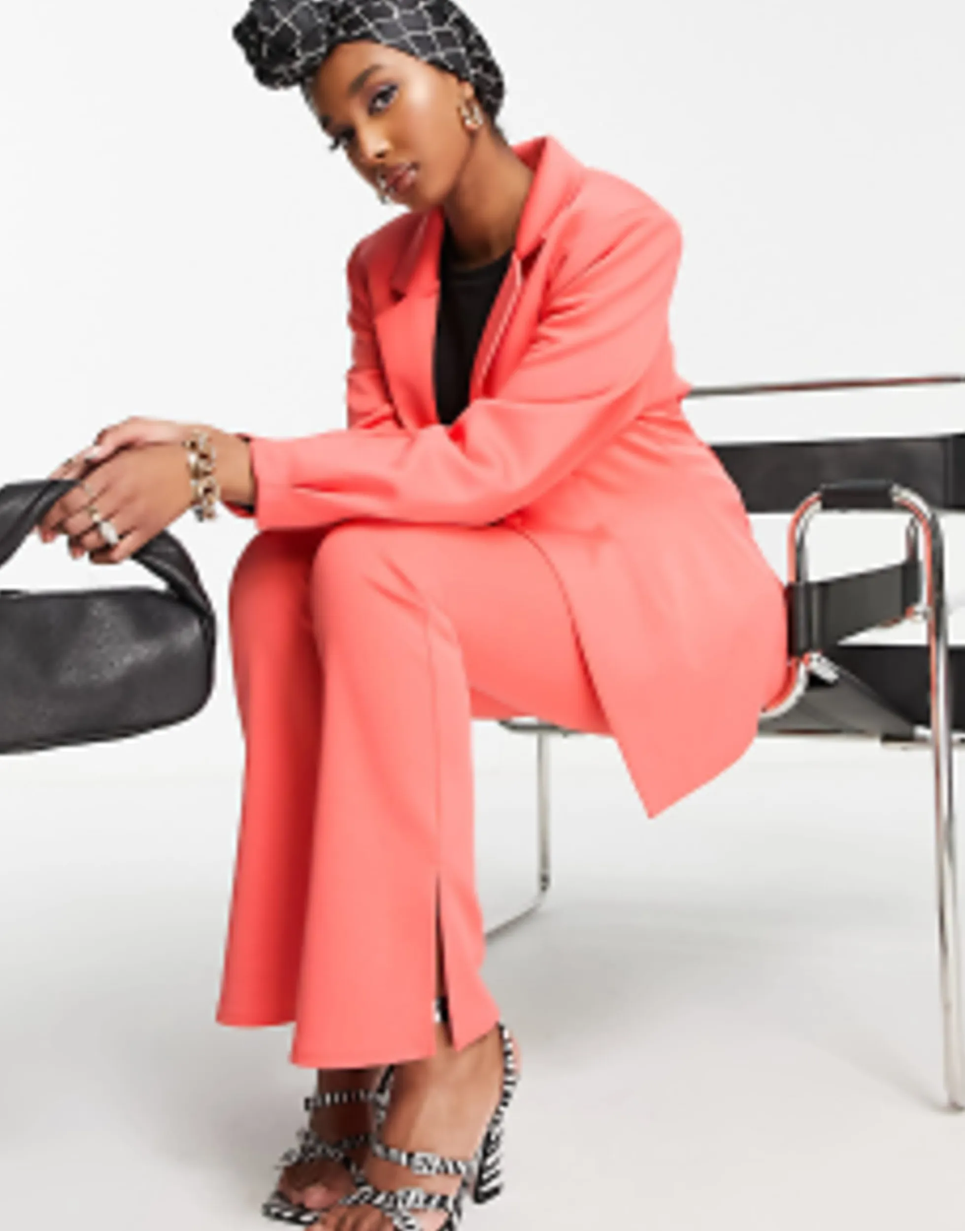 Suits & Tailoring*DESIGN Mix & Match Jersey Pop Suit In Coral