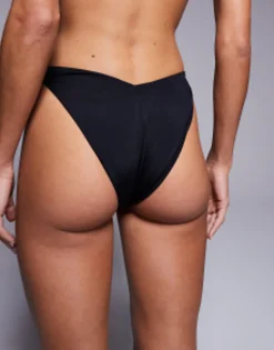 Swimwear & Beachwear*DESIGN Mix And Match V High Leg Hipster Bikini Bottom In Black