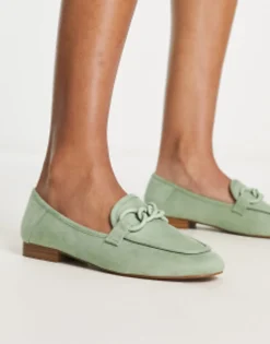 Loafers*DESIGN Modern Loafer With Chain In Sage Green