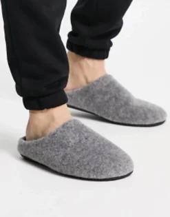 Gifts*DESIGN Mule Slippers In Marl Grey