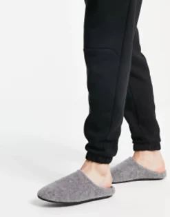 Gifts*DESIGN Mule Slippers In Marl Grey