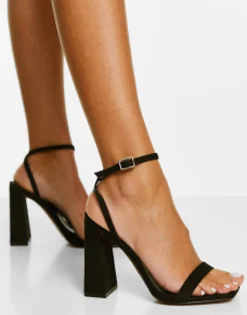 Sandals*DESIGN Nora Barely There Block Heeled Sandals In Black