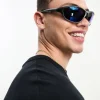 Sunglasses*DESIGN Oversized Racer Sunglasses In Gunmetal Grey