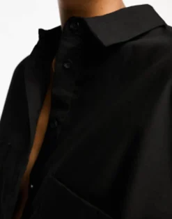 Shirts*DESIGN Oversized Shirt In Black