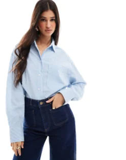Shirts*DESIGN Oxford Shirt In Blue And White Stripe Blue & White Stripe
