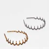 Hair Accessories*DESIGN Pack Of 2 Hair Comb Headband In Brown And Tort Multi