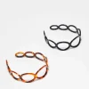 Hair Accessories*DESIGN Pack Of 2 Headband With Circle In Black And Tort Multi