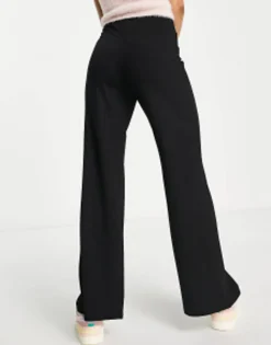 Trousers & Leggings*Petite Design Basic Wide Leg Jersey Trouser In Black
