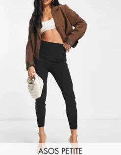 Trousers & Leggings*DESIGN Petite High Waist Trousers Skinny Fit In Black