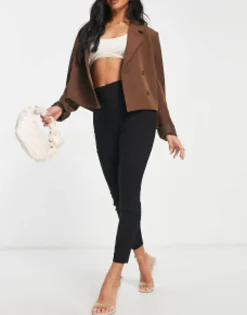 Trousers & Leggings*DESIGN Petite High Waist Trousers Skinny Fit In Black