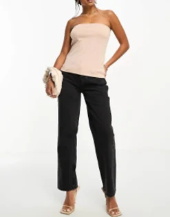 Petite*Petite Design 90'S Straight Jean In Washed Black