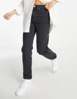 Petite*Petite Design Slim Mom Jeans In Washed Black
