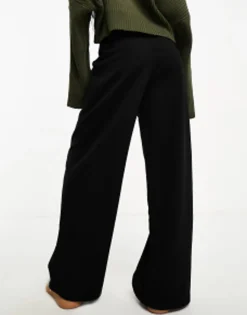 Petite*DESIGN Petite Wide Leg Jersey Suit Trouser In Black