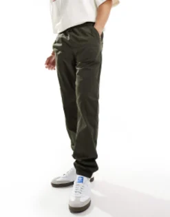 Trousers & Chinos*DESIGN Pull On Cargo Jogger In With Elasticated Waist Khaki