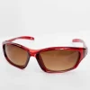 Sunglasses*DESIGN Racer Sunglasses With Tinted Lens In Crystal Red