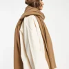 Scarves*DESIGN Raw Edge Scarf In Camel