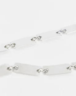 Belts*DESIGN Rectangle Chain Link Belt In Silver