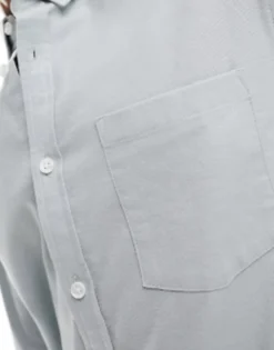 Tall*DESIGN Regular Fit Oxford Shirt In Light Sage Green