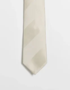 Ties*DESIGN Regular Tie With Tonal Stripe In Stone