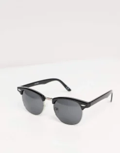 Sunglasses*DESIGN Retro Sunglasses With Smoke Lens In Black