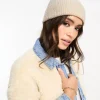 Beanies*DESIGN Rib Knit Beanie In Cream Beige
