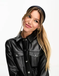 Hair Accessories*DESIGN Satin Lightly Padded Headband In Black