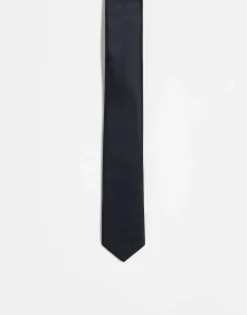 Ties*DESIGN Satin Skinny Tie In Black