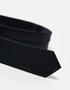 Ties*DESIGN Satin Skinny Tie In Black