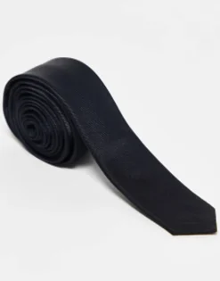 Ties*DESIGN Satin Skinny Tie In Black