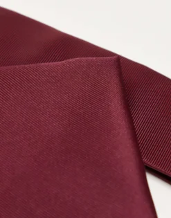 Gifts*DESIGN Satin Slim Tie And Pocket Square In Burgundy