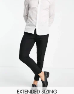 Trousers & Chinos*DESIGN Skinny Cropped Smart Trousers In Black