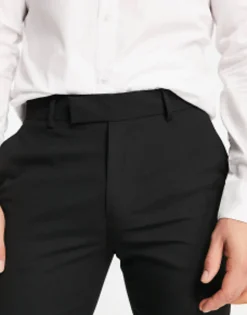 Trousers & Chinos*DESIGN Skinny Cropped Smart Trousers In Black