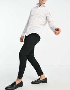 Trousers & Chinos*DESIGN Skinny Cropped Smart Trousers In Black