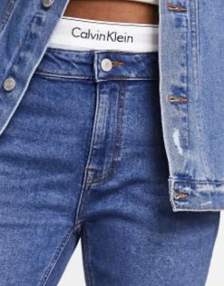 Tall*DESIGN Skinny Jeans In Mid Wash Blue