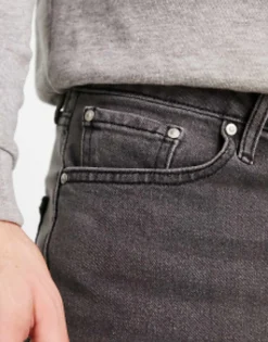 Shorts*DESIGN Skinny Regular Length Denim Shorts In Wash Black