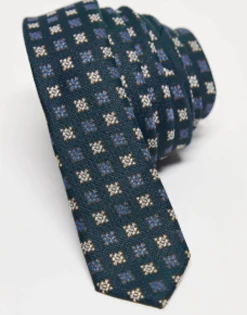 Ties*DESIGN Skinny Tie In Geo Turquoise