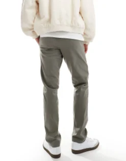 Tall*DESIGN Slim Chinos In Charcoal