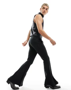 Trousers & Chinos*DESIGN Smart Extreme Flared Trousers In Black