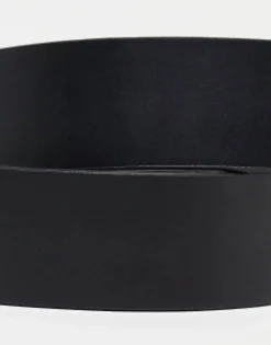 Belts*DESIGN Smart Leather Belt With Gold Buckle In Black
