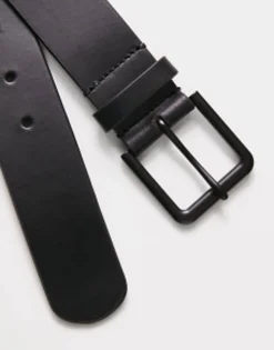 Belts*DESIGN Smart Leather Belt With Matte Buckle In Black
