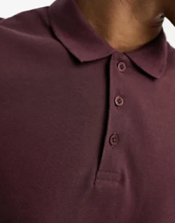 Polo Shirts*DESIGN Smart Pique Polo Shirt In Burgundy Decedant Chocolate