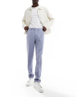 Trousers & Chinos*DESIGN Smart Slim Fit Trousers In Mid Blue