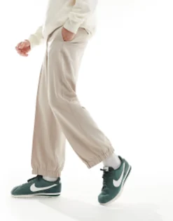 Trousers & Chinos*DESIGN Smart Wide Leg Joggers In Stone