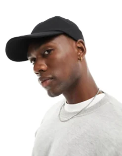 Caps & Hats*DESIGN Soft Baseball Cap In Cotton Black