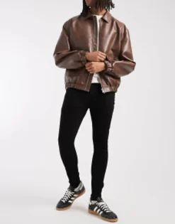 Tall*DESIGN Spray On Jeans With Power Stretch In Black