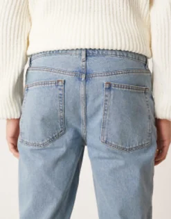 Tall*DESIGN Straight Leg Jeans In Mid Wash Blue