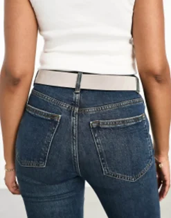 Belts*DESIGN Suede Wavy Buckle Waist And Hip Jeans Belt Stone