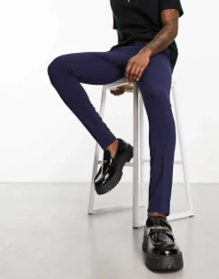 Suits & Tailoring*DESIGN Super Skinny Smart Trousers In Navy