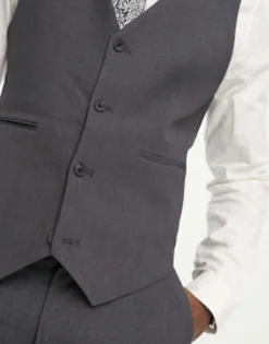 Suits & Tailoring*DESIGN Super Skinny Suit Waistcoat In Charcoal